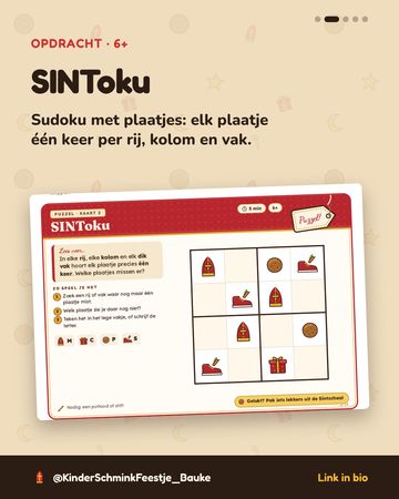 Opdrachtkaart SINToku: sudoku met plaatjes
